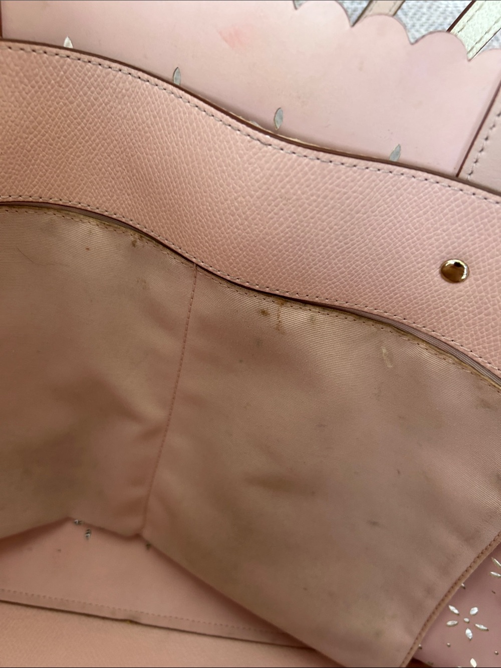 Coach Floral Laser-Cut Tote in Chalk with Blush Trim - Picture 12 of 13